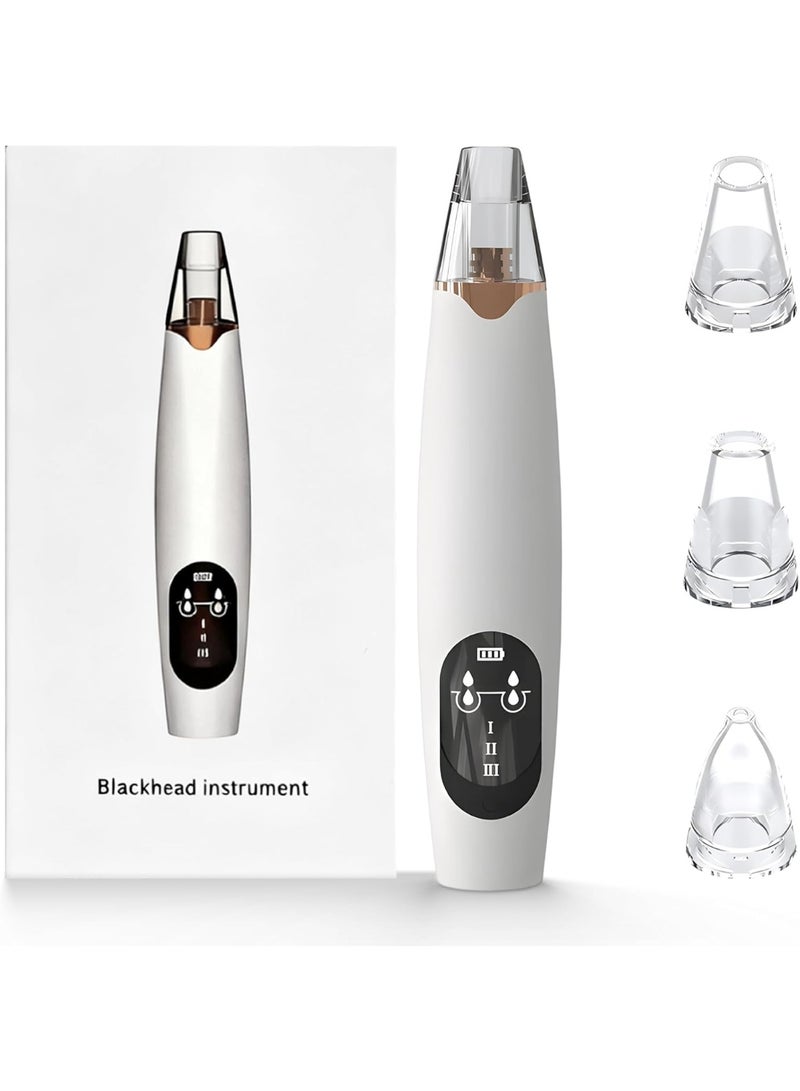 general Facial Pore Blackhead Remover Vacuum - Facial Pore Cleaner with 3 Adjustable Suction Levels, 3 Probes, USB Charging Interface - Blackhead Extractor Tools for Women & Men (White) - Image 1